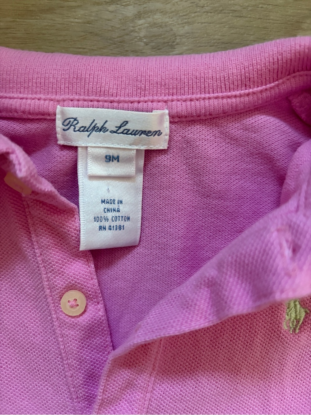 Ralph Lauren Pink Ruffle Polo Dress Baby Girl 9M - Picture 3 of 4